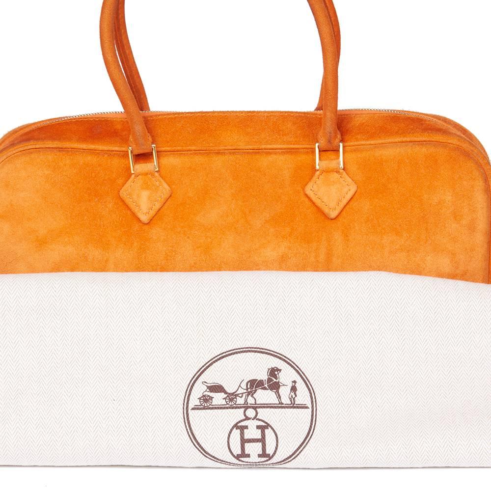 2004 Hermes Orange H Veau Doblis Plume Elan 28cm 5