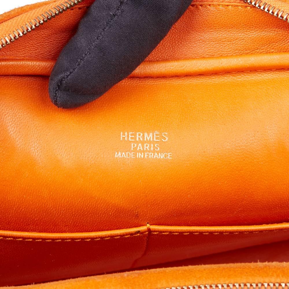 2004 Hermes Orange H Veau Doblis Plume Elan 28cm 4