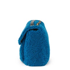 2014 Fendi Blue Shearling Be Baguette