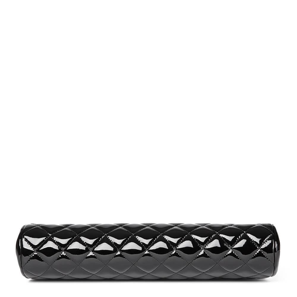 Women's Chanel Black Patent Timeless leather Clutch