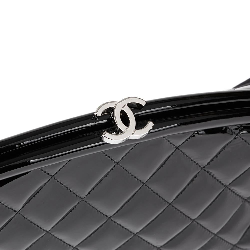 Chanel Black Patent Timeless leather Clutch 1