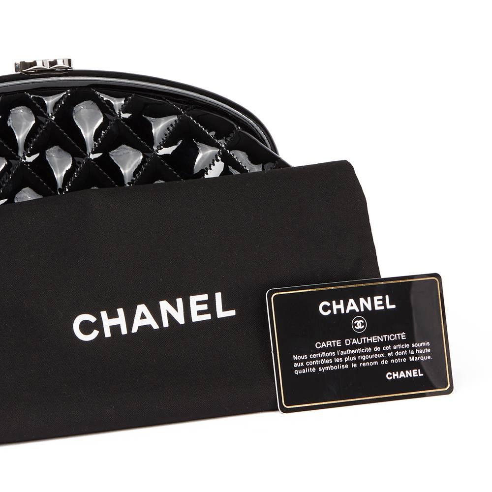 Chanel Black Patent Timeless leather Clutch 5