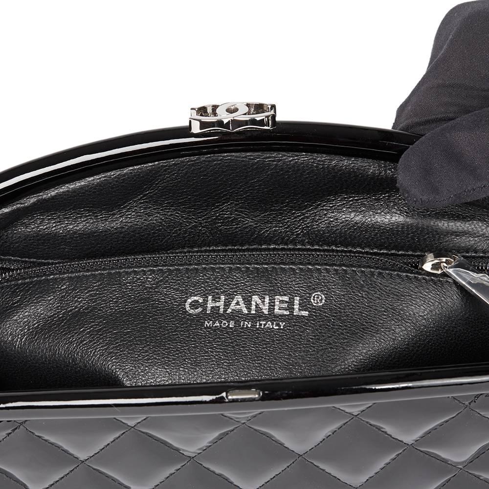 Chanel Black Patent Timeless leather Clutch 2