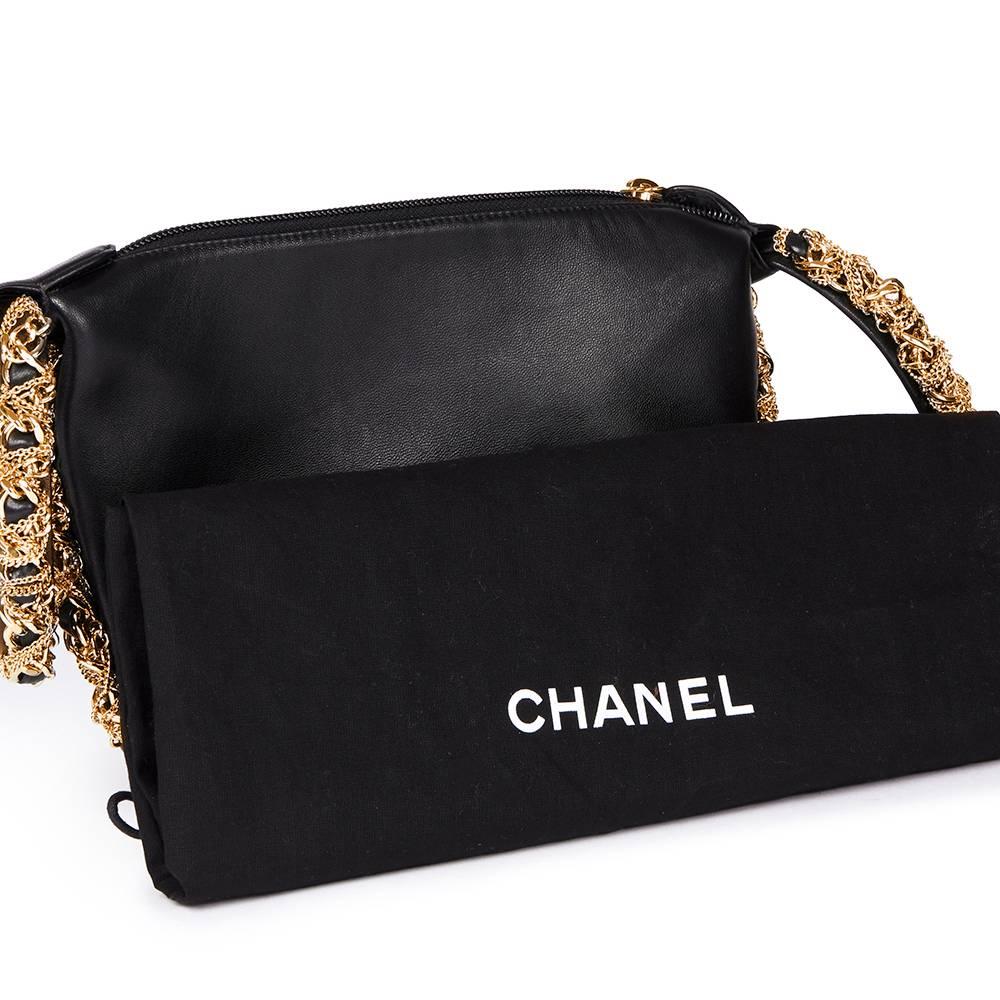 2013 Chanel Black Lambskin Chain Around Timeless Wristlet  3