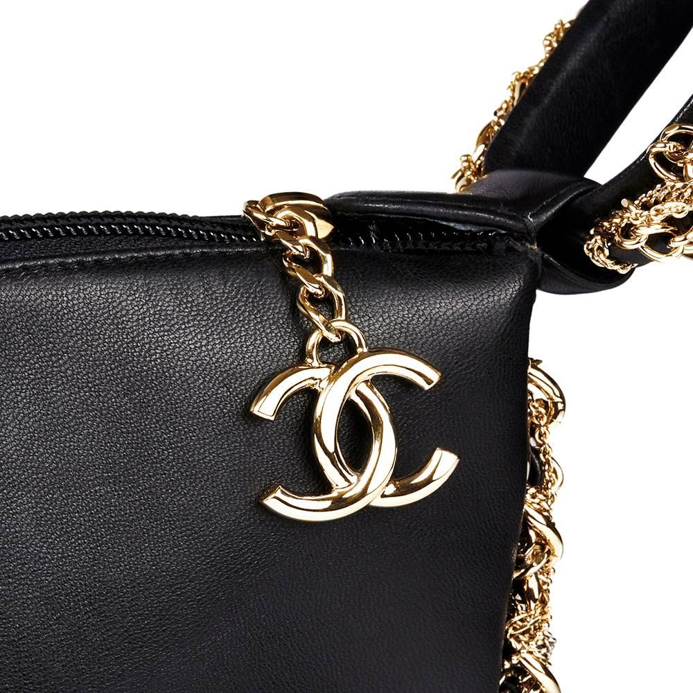 2013 Chanel Black Lambskin Chain Around Timeless Wristlet  In Excellent Condition In Bishop's Stortford, Hertfordshire