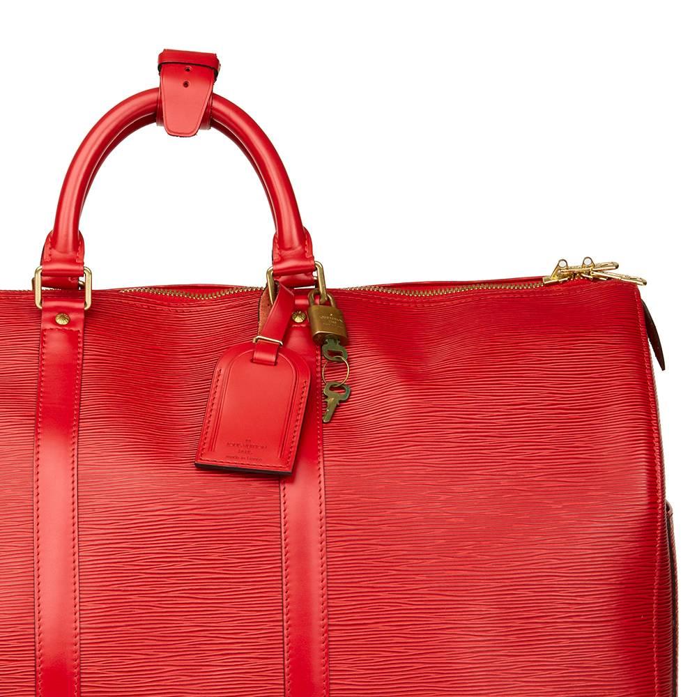 Louis Vuitton Red Epi Leather Vintage Keepall 55 2
