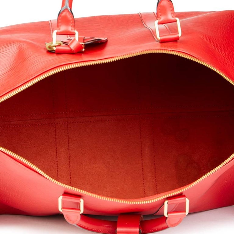 Louis Vuitton Keepall Epi 55 Red in Leather with Brass - US