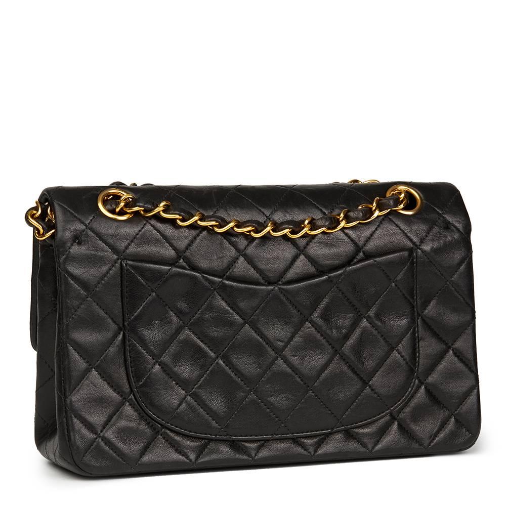 Chanel Black Quilted Lambskin Vintage Leather Classic Double Flap Bag  In Good Condition In Bishop's Stortford, Hertfordshire