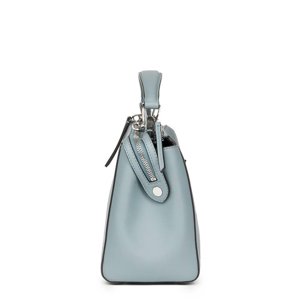 FENDI
Sky Blue Calfskin Leather Dot Com

Reference: HB1575
Serial Number: 8BN2935QL1688241
Age (Circa): 2016
Accompanied By: Fendi Dust Bag, Interior Pouch, Care Booklet, Tag, Shoulder Strap
Authenticity Details: Serial Stamp (Made in Italy)
Gender: