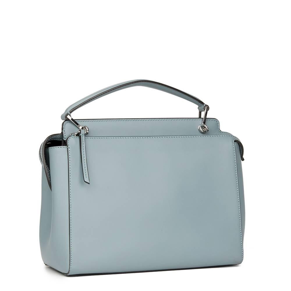 Gray 2016 Fendi Sky Blue Calfskin Leather Dot Com 