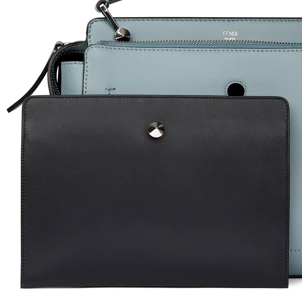 2016 Fendi Sky Blue Calfskin Leather Dot Com  1