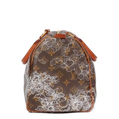 2007 Louis Vuitton Brown Coated Monogram Canvas Silver Dentelle Speedy 30