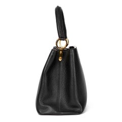 2014 Louis Vuitton Noir Taurillon Cuir Cappucines MM