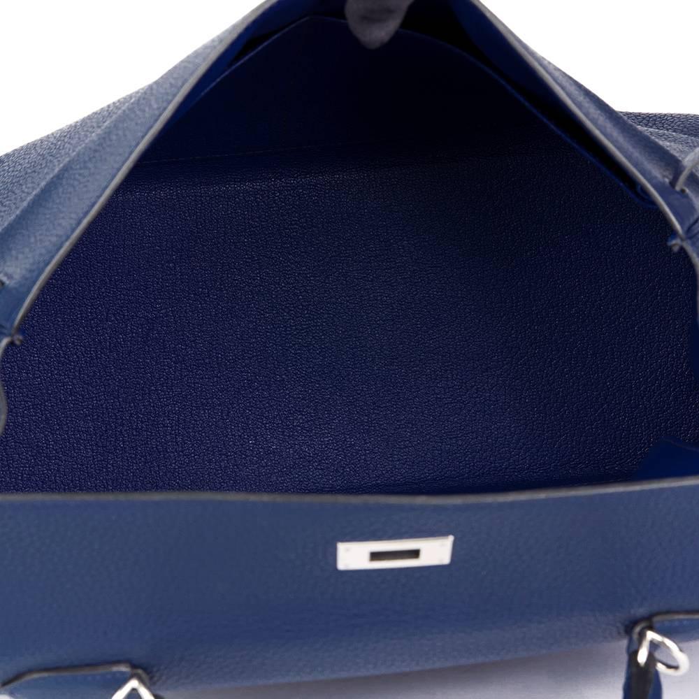 2014 Hermes Bleu Saphir Togo Leather Kelly 35cm Retourne  3