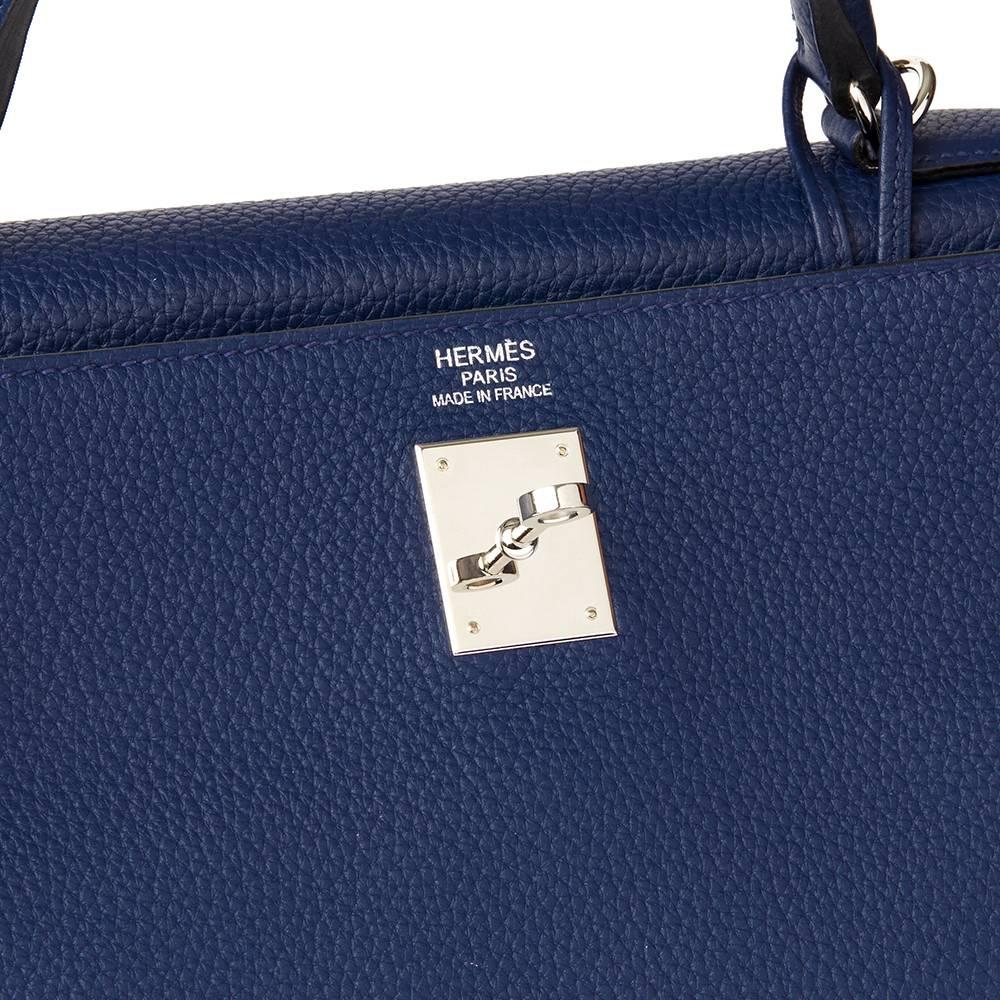 2014 Hermes Bleu Saphir Togo Leather Kelly 35cm Retourne  1