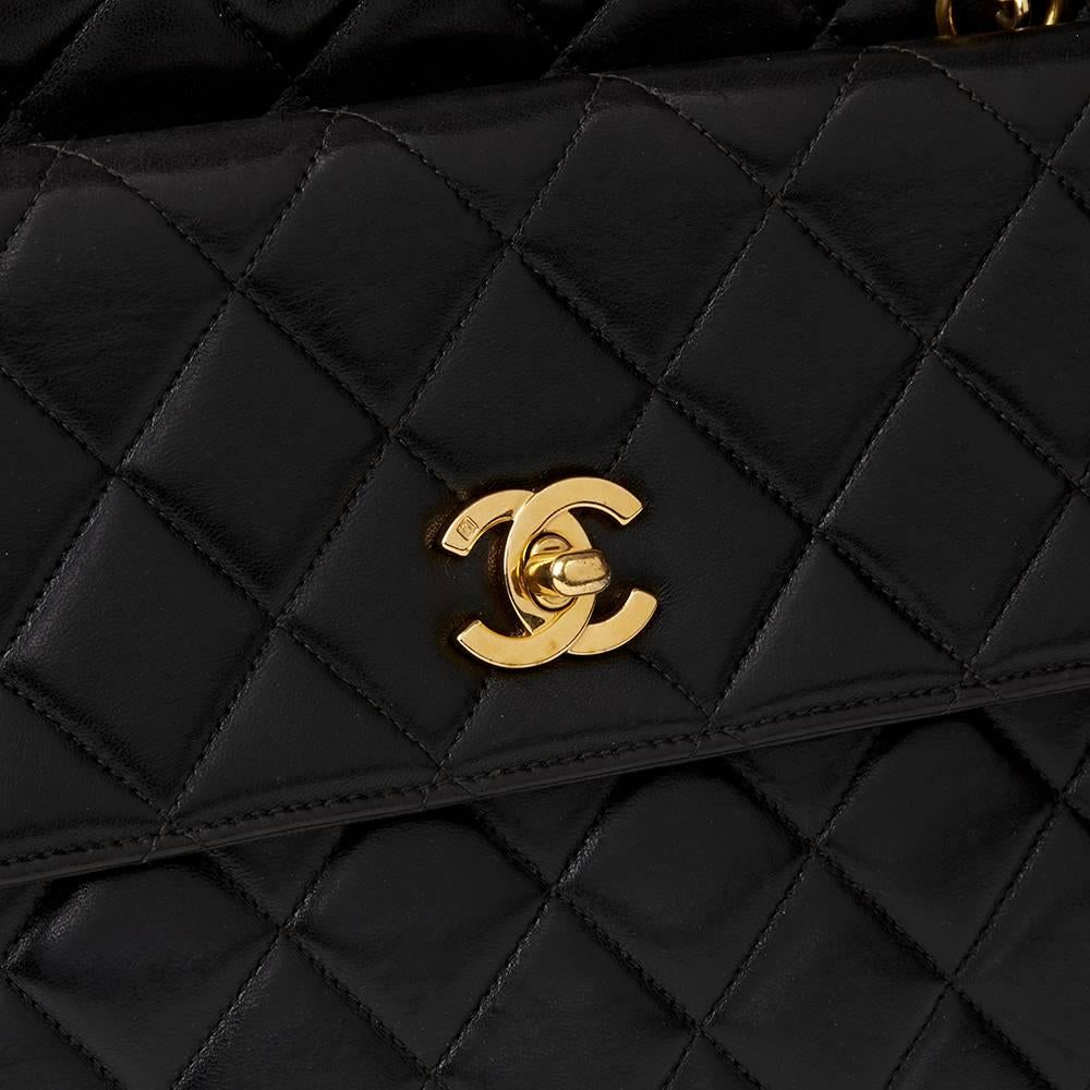 1997 Chanel Black Quilted Lambskin Vintage Timeless Shoulder Bag  2