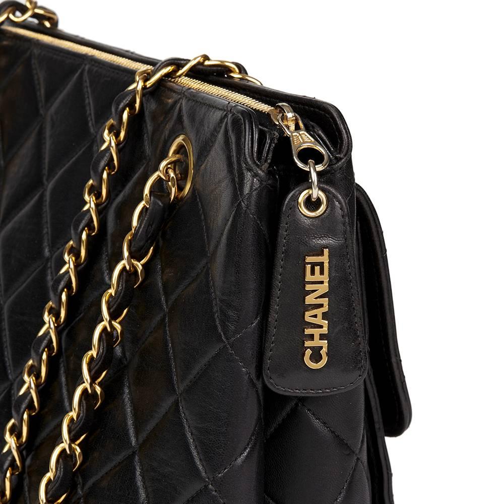 1997 Chanel Black Quilted Lambskin Vintage Timeless Shoulder Bag  3