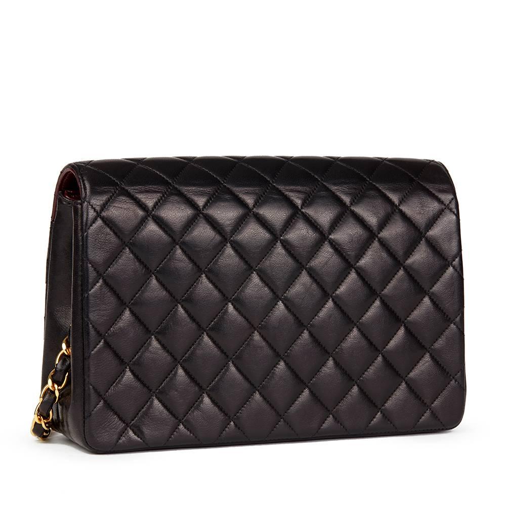 1996 Chanel Black Quilted Lambskin Vintage Classic Single Flap Bag  In Excellent Condition In Bishop's Stortford, Hertfordshire