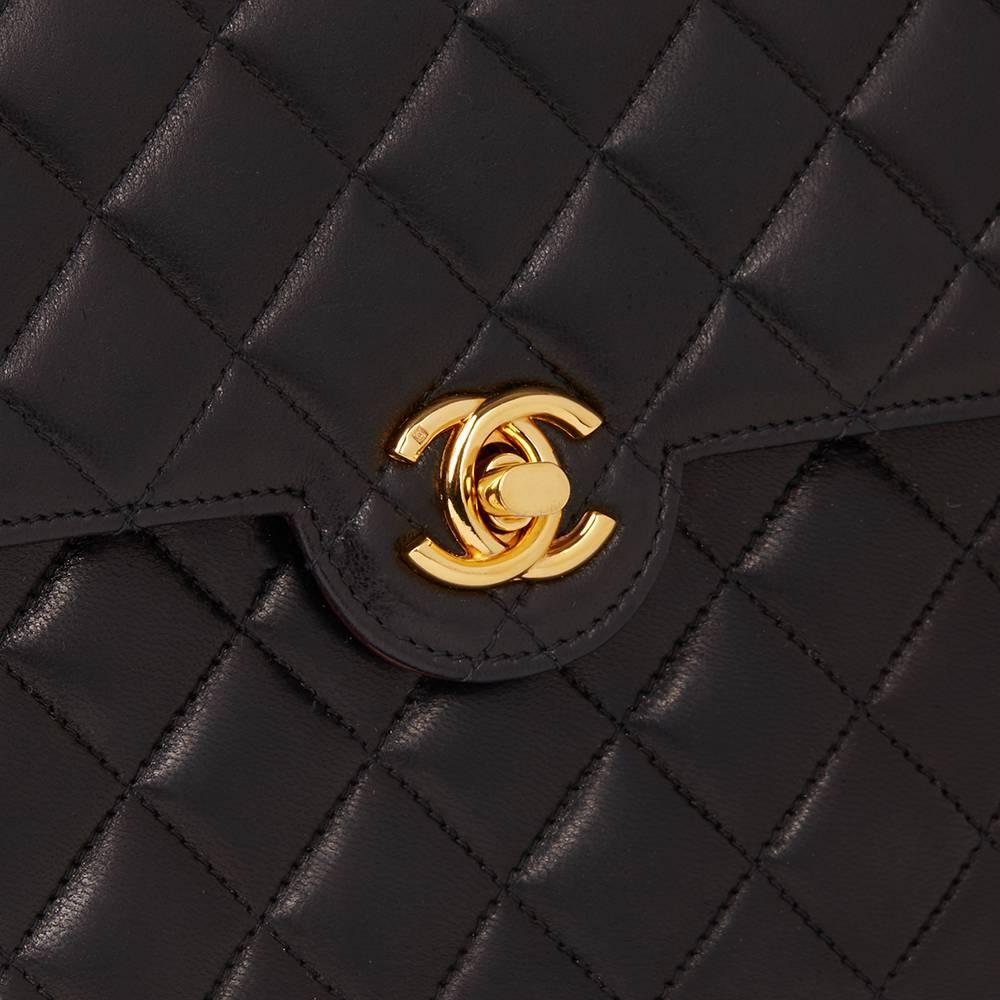 1996 Chanel Black Quilted Lambskin Vintage Classic Single Flap Bag  1