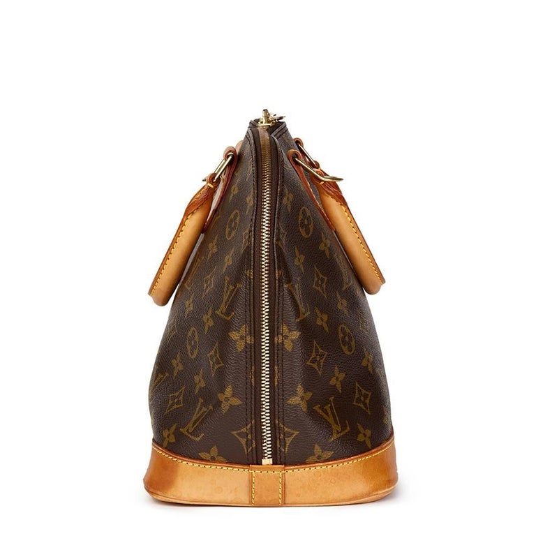 Authenticated Used Louis Vuitton Handbag Alma PM Brown Beige Monogram  M53151 Canvas Nume VI0977 LOUIS VUITTON Women's Bag LV 