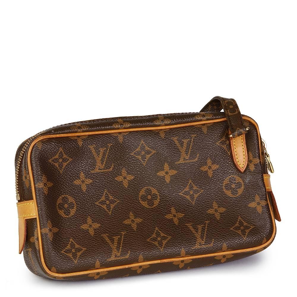 Women's 2002 Louis Vuitton Brown Monogram Coated Canvas Marly Bandouliere