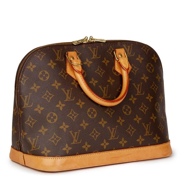 Louis Vuitton Alma MM handbag with strap in brown Monogram canvas at  1stDibs