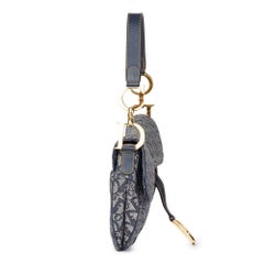 2000 Christian Dior Blue Monogram Canvas Saddle Bag