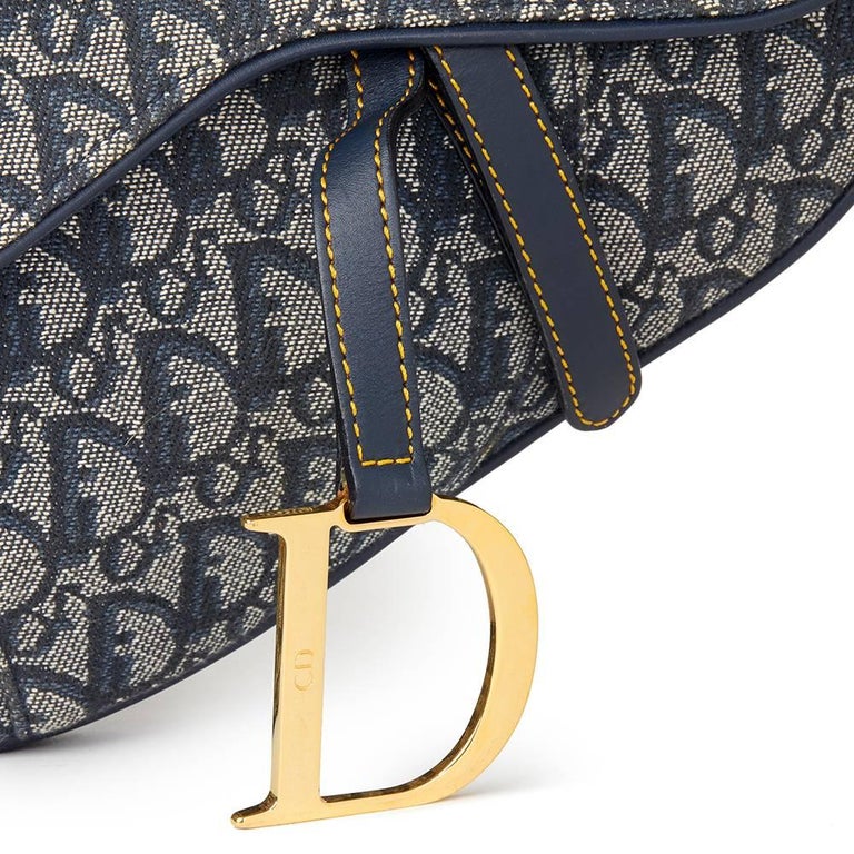 2000 Christian Dior Blue Monogram Canvas Saddle Bag at 1stDibs