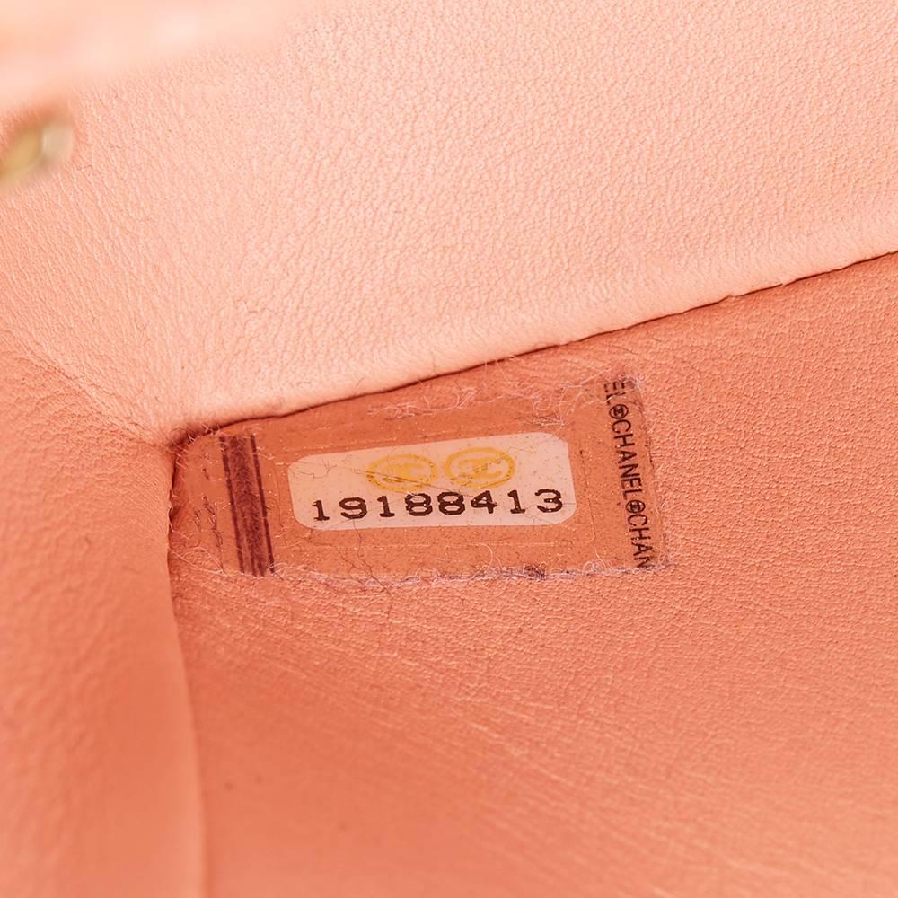 Women's 2014 Chanel Peach Python Leather Rectangular Mini Flap Bag 