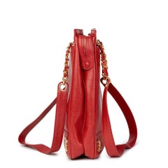 1996 Chanel Red Caviar Leather Vintage Timeless Shoulder Bag