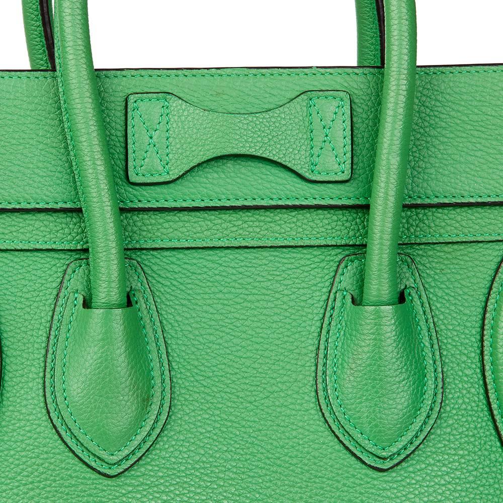 2015 Celine Mint Grained Calfskin Leather Micro Luggage Tote  2