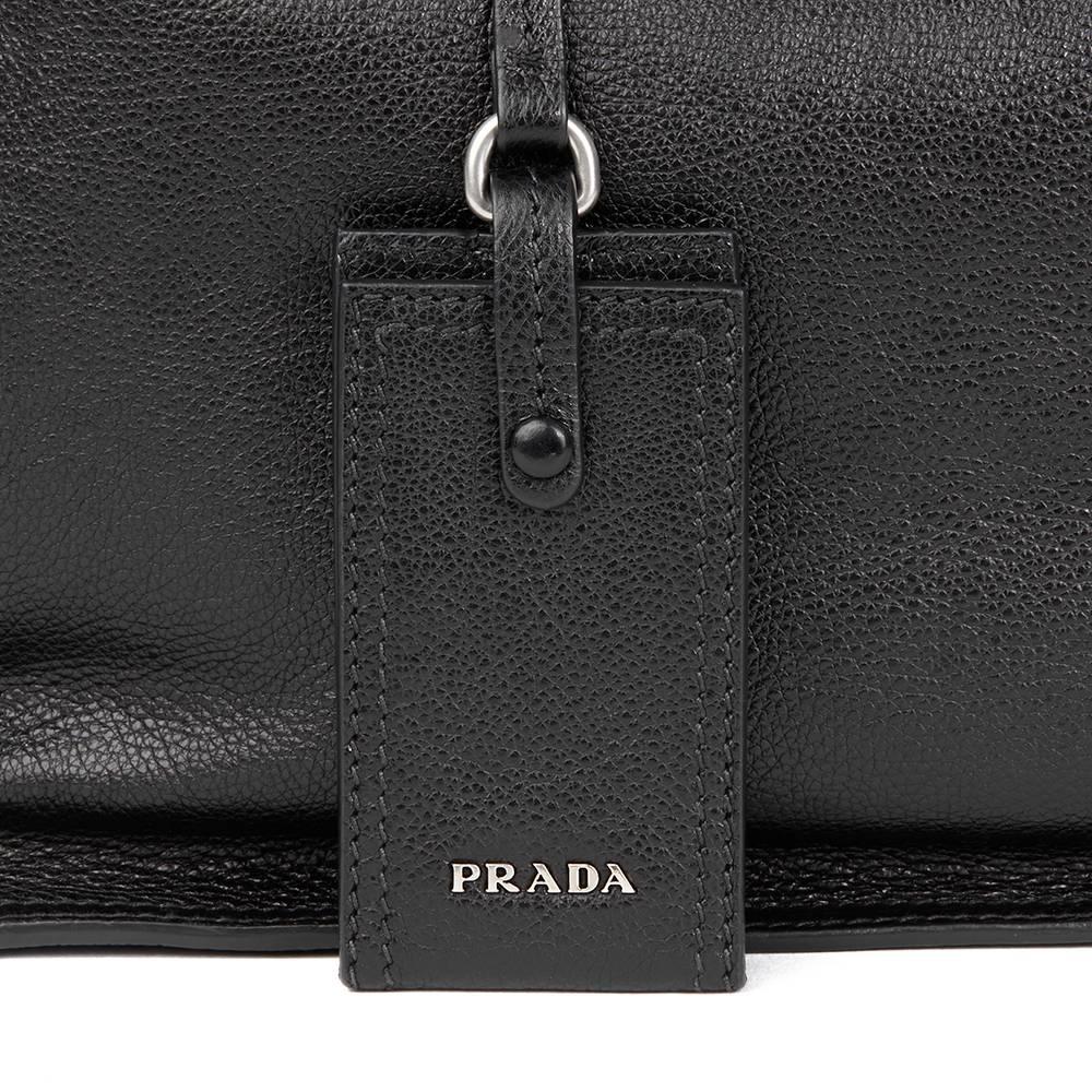 Prada Black Calfskin Leather Etiquette Tote  2