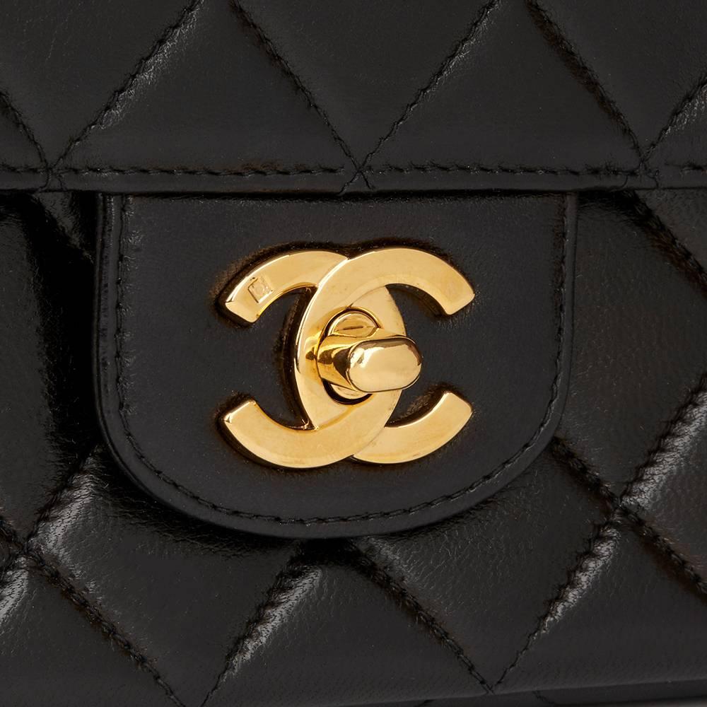 Chanel Black Quilted Lambskin Vintage Classic Single Flap Bag, 1990s  2