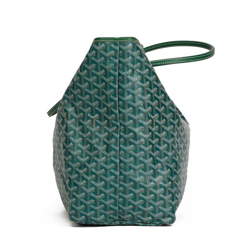 Goyard Tote St Louis Hunter Green Chevron Bag GM at 1stDibs