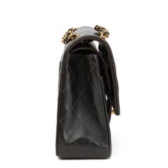 1997 Chanel Black Quilted Lambskin Vintage Medium Classic Double Flap Bag