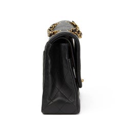 Chanel Black Quilted Lambskin Vintage Medium Classic Double Flap Bag, 1990