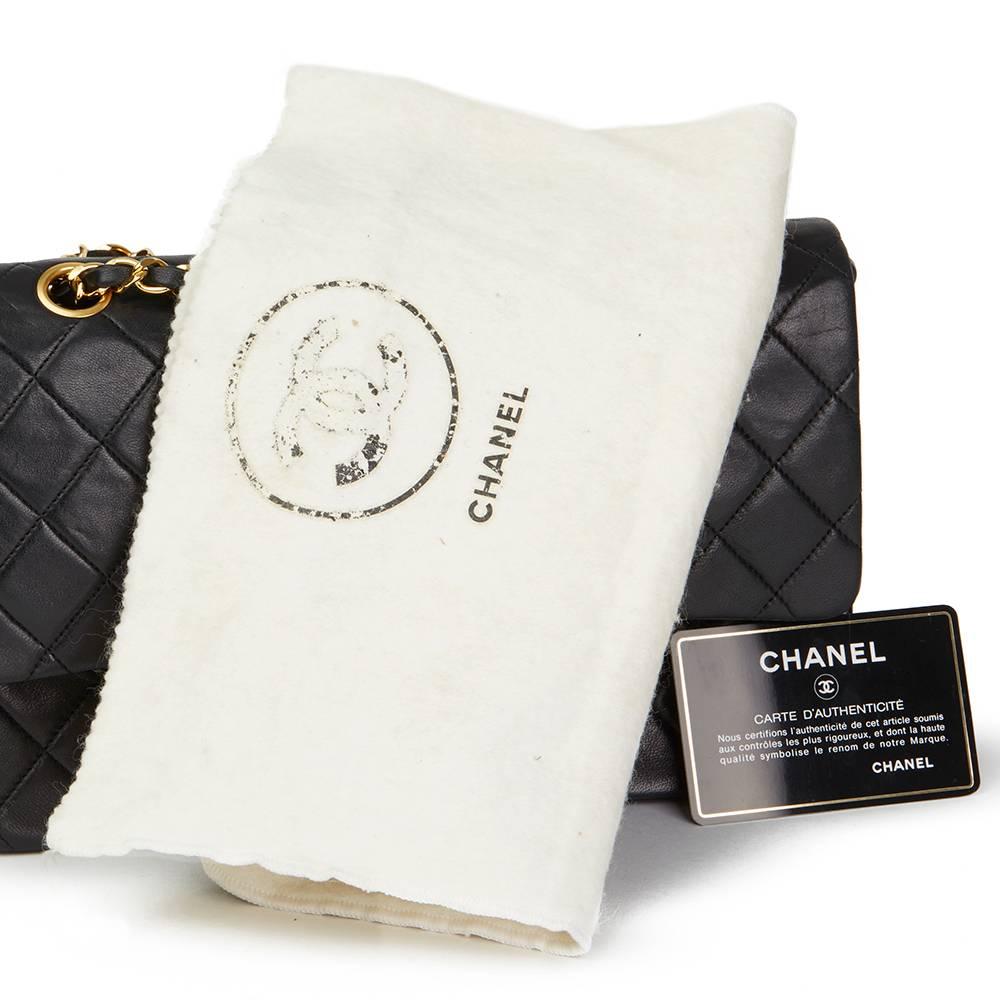 Chanel Black Quilted Lambskin Medium Classic Double Flap Bag, 1991   5