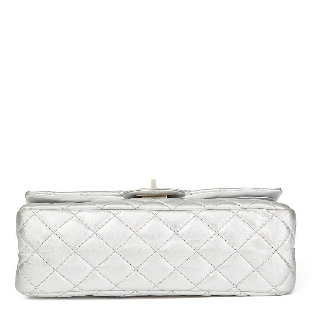 Women's Chanel Silver Quilted Metallic Lambskin 2.55 Reissue 225 Double Flap Bag, 2009  