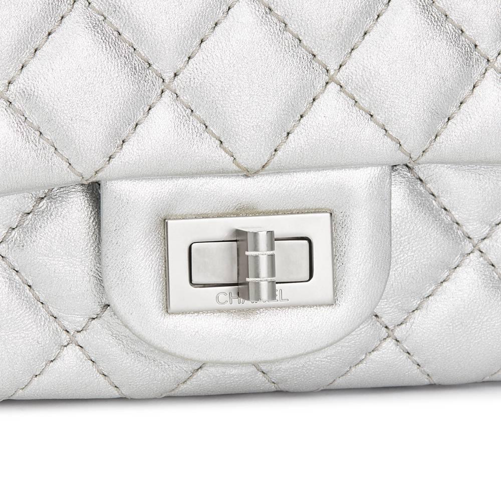 Chanel Silver Quilted Metallic Lambskin 2.55 Reissue 225 Double Flap Bag, 2009   1