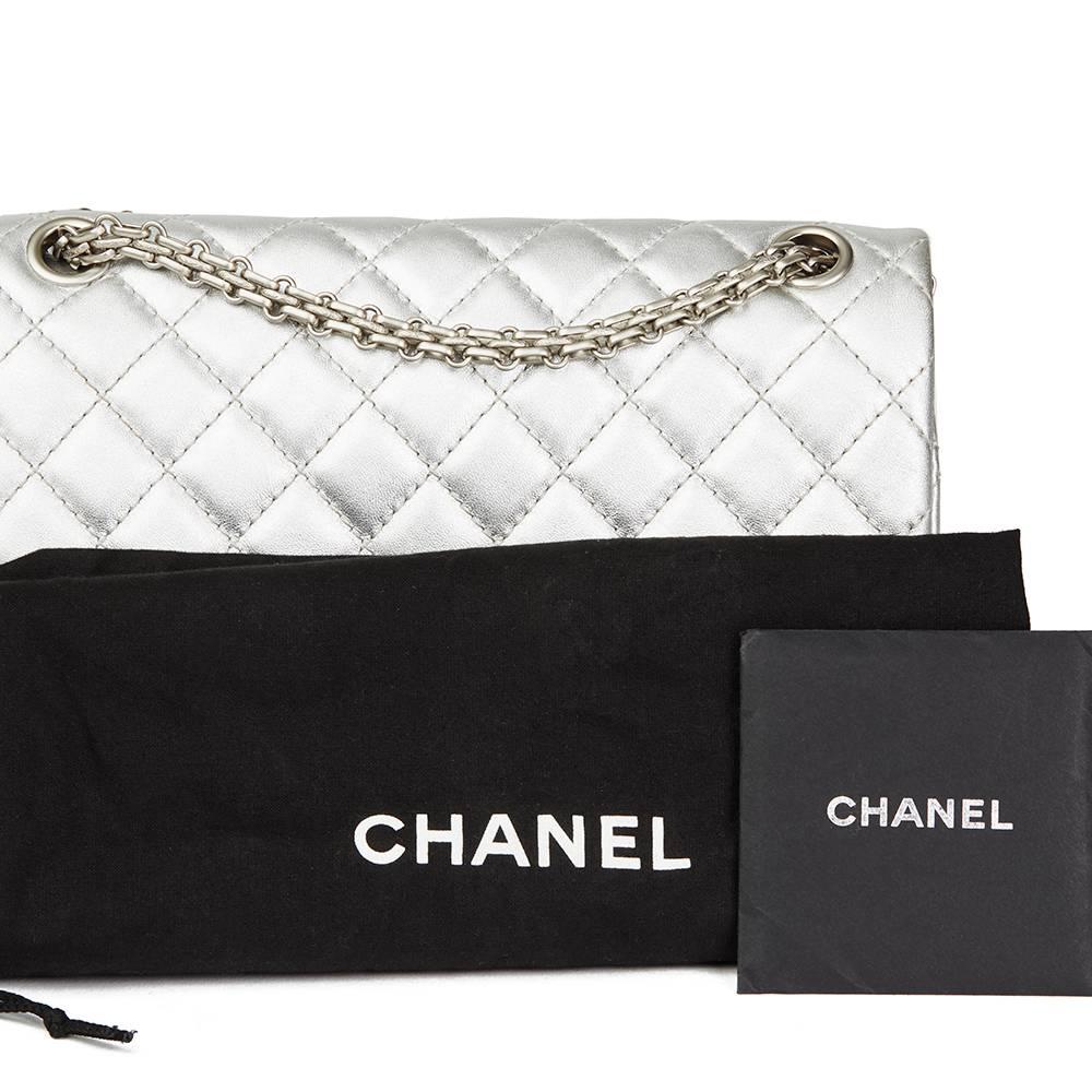 Chanel Silver Quilted Metallic Lambskin 2.55 Reissue 225 Double Flap Bag, 2009   5