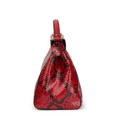 2017 Fendi Red Python Leather Mini Peekaboo