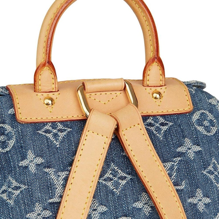Backpack Louis Vuitton Blue in Denim - Jeans - 24678117
