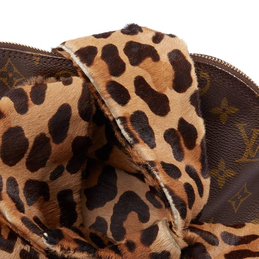 Louis Vuitton X Azzedine Alaia Leopard Pony Fur & Canvas Vintage Alma  4