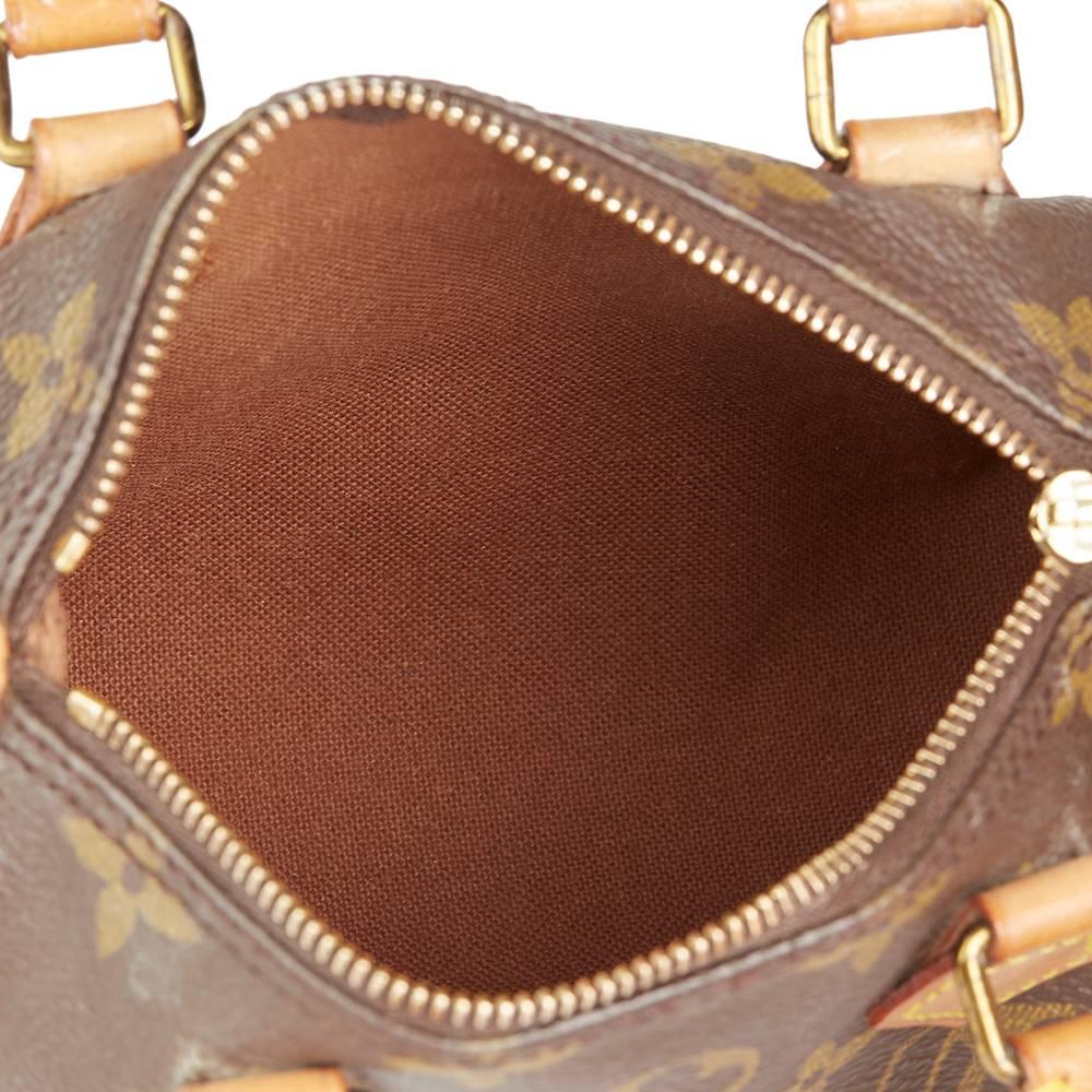 1992 Louis Vuitton Brown Monogram Coated Canvas Vintage Mini HL Speedy 2
