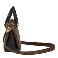 2017 Louis Vuitton Brown Monogram Canvas & Black Calfskin Leather Pallas BB