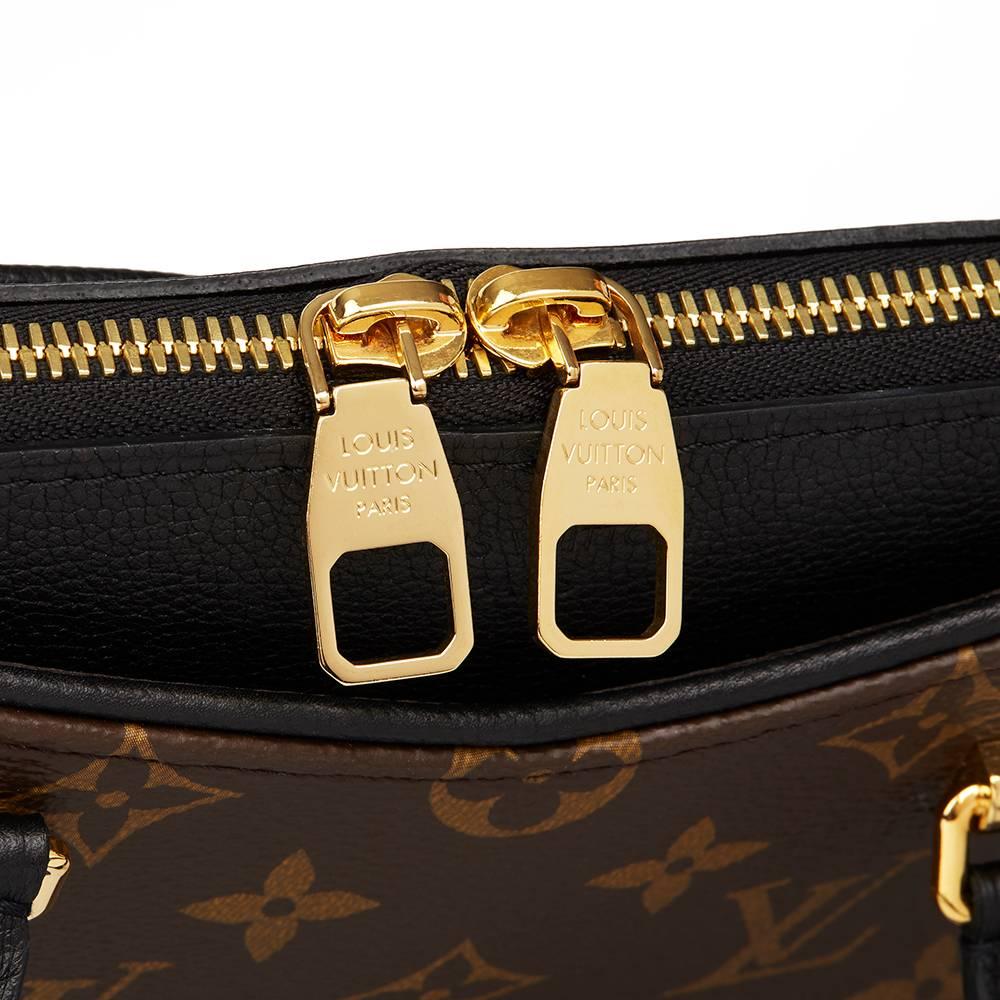 2017 Louis Vuitton Brown Monogram Canvas & Black Calfskin Leather Pallas BB 2