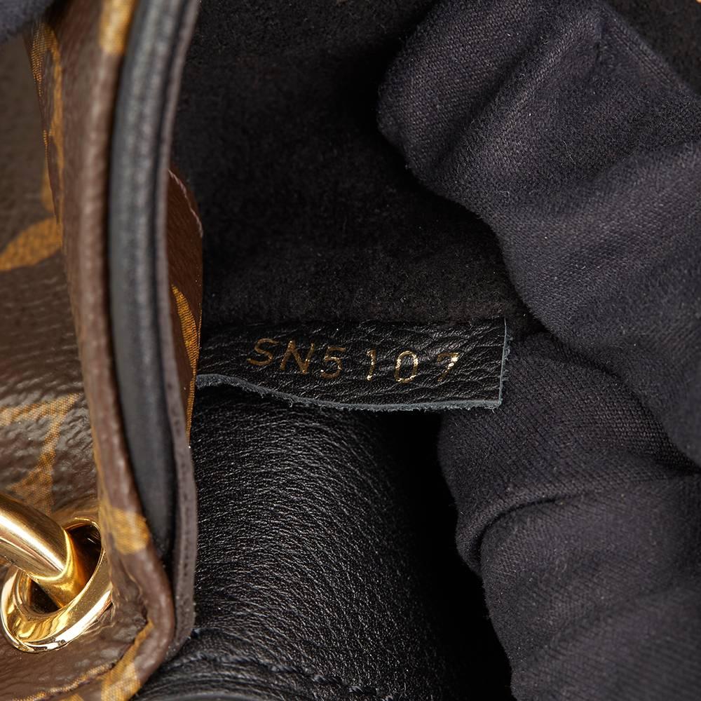 2017 Louis Vuitton Brown Monogram Canvas & Black Calfskin Leather Pallas BB 4
