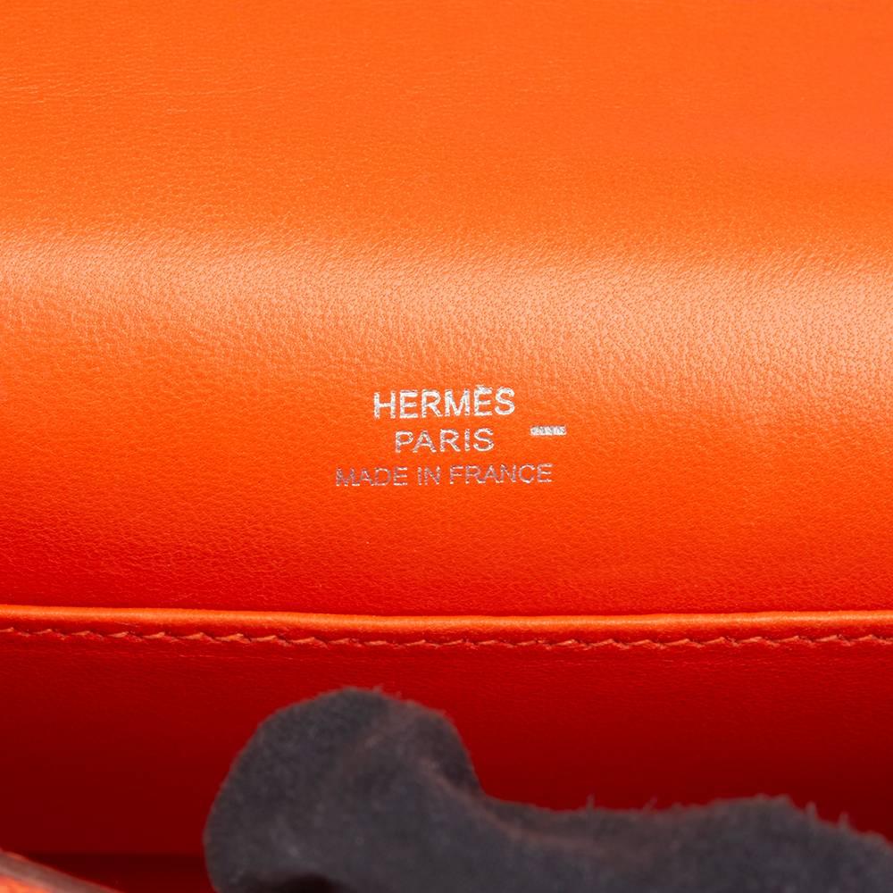 2006 Hermes Orange Lizard Leather Kelly Pochette  In Excellent Condition In Bishop's Stortford, Hertfordshire