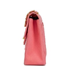 1993 Chanel Pink Quilted Denim Vintage Maxi Jumbo XL Flap Bag