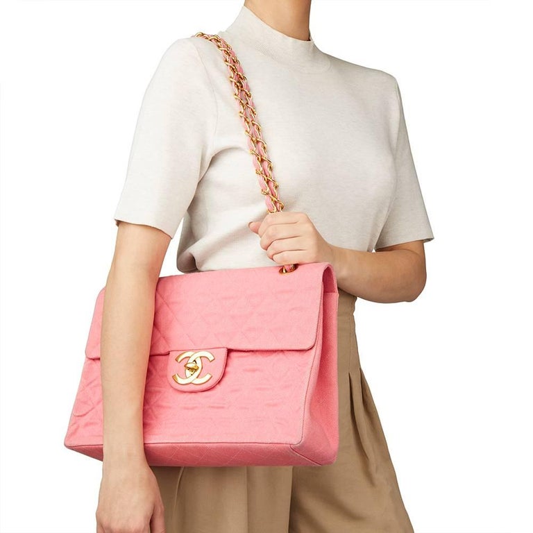 Chanel Vintage Flap Denim Pink Denim_Jeans Backpack Bag Rare Chanel bag in pink denim patchwork (CF) – Wararni.com main image 3